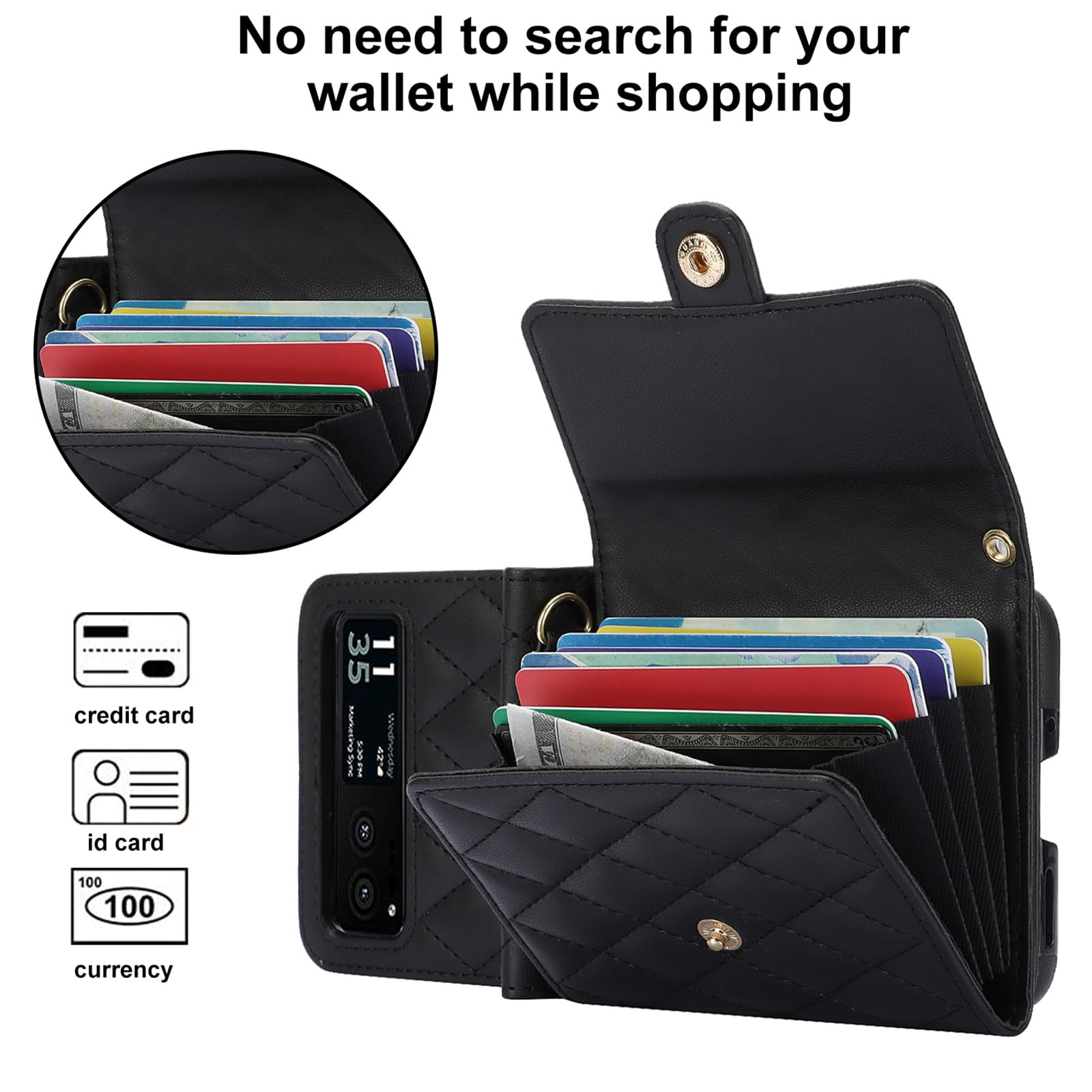 Amazon.com: XYX Case for Moto Razr 40 with Card Holder, Black